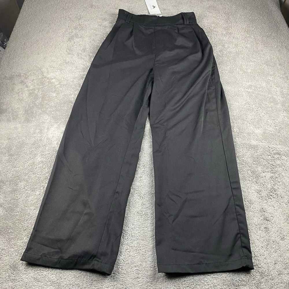 Ohh Sheen Dress Pants Wide Womens Medium Black‎ High Rise